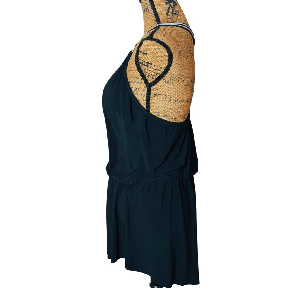 Miraclesuit Magicsuit Black Swimsuit 12 Gaby Swim Dress One-Piece Striped Strap - Picture 5 of 11
